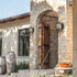 Exterior Wall Light Glass Shade Waterproof Wall Lantern Brass with Rust